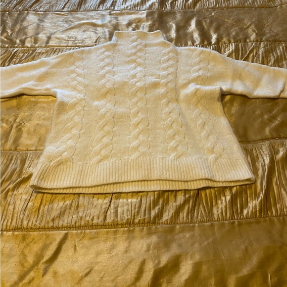 Madewell Cream Cable Knit Turtleneck Sweater - Picture 2 of 6